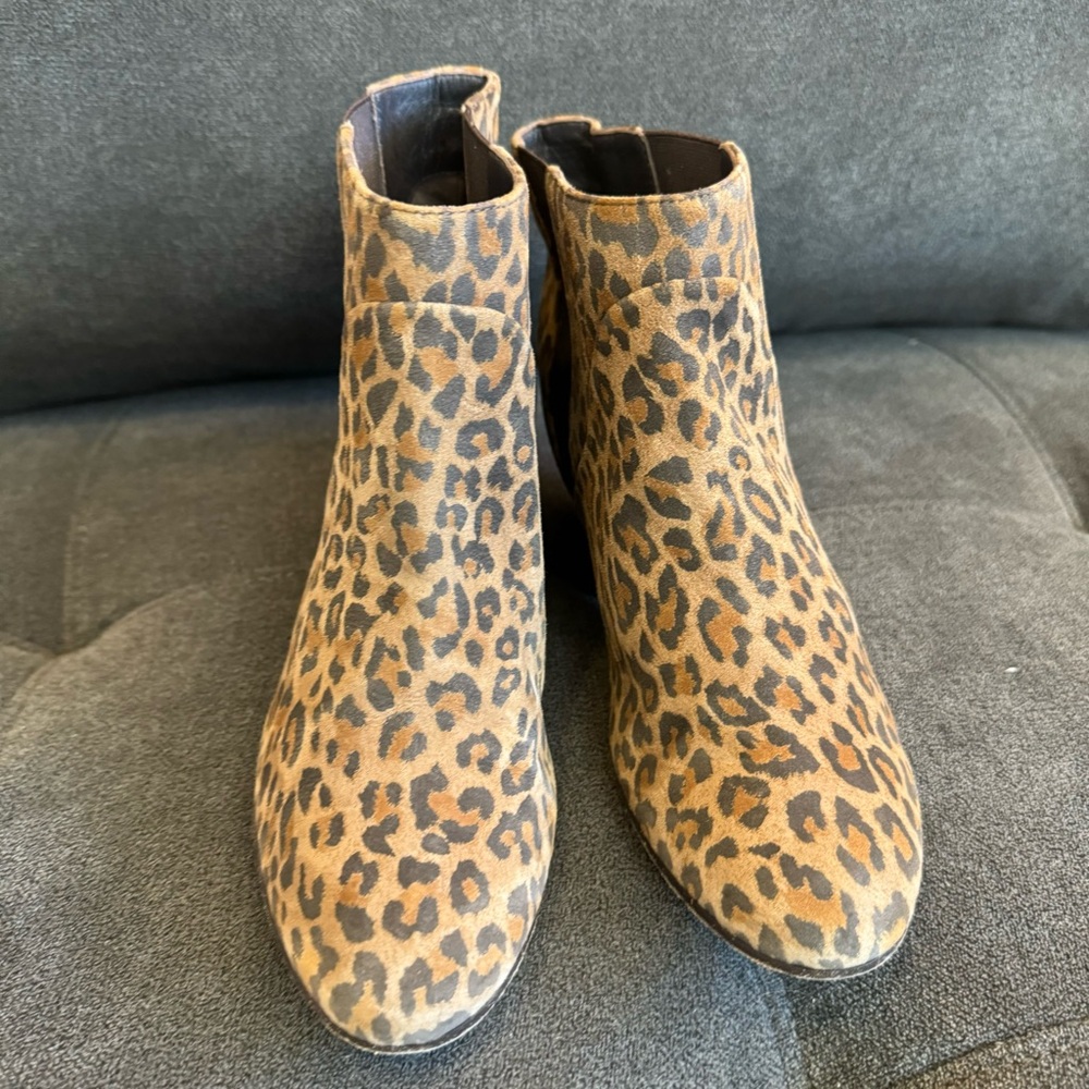 Golden Goose Dana Leopard Brown Boots Ankle Low Heel Booties - Picture 4 of 14